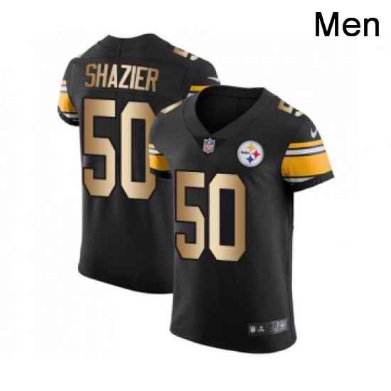 Mens Pittsburgh Steelers 50 Ryan Shazier Elite Black Gold Team Color Football Jersey